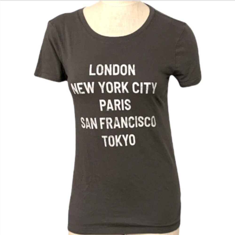 GAP Favorite T World‎ Cities Graphic Tee Sz S Gray 185E